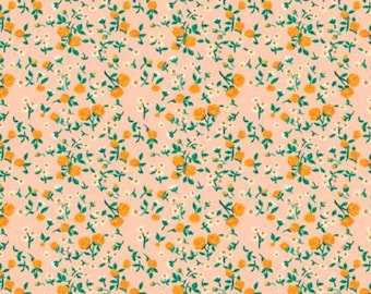Heather Ross by Hand - Windham Fabrics の Blush Mousy Floral 54255D-6