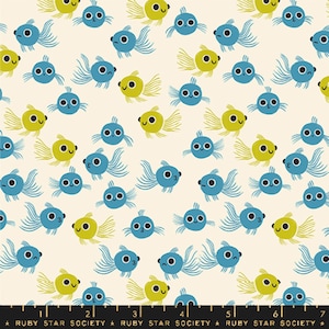 Animal Animal Vintage Blue RS5165 13 Ruby Star Goldfish Quilt Fabric