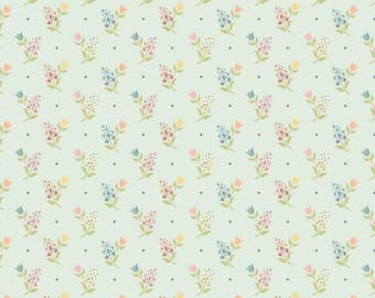 Wildwood Dwellings - Helltürkis Zweige Und Tulpen WW25113 von Sheri McCulley und Poppie Cotton