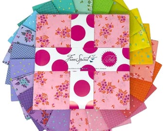 Full Moon Forest II - Cuadrados de 10 pulgadas, 42 piezas de Tula Pink y Freespirit Fabrics