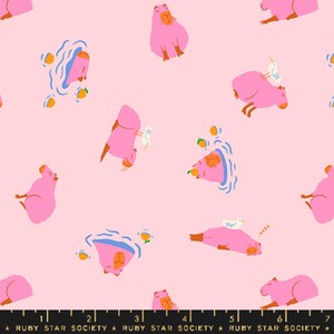 Animal Animal Cotton Candy RS5164 12 Ruby Star Capybara Quilt Fabric
