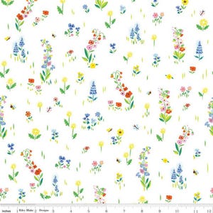 100 Aker Woods Picnic - Meadow White from Jill Howarth for Riley Blake Designs RBD C15172-WHITE