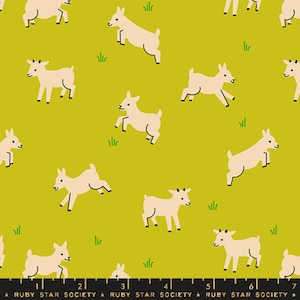 Animal Animal Pistachio RS5166 14 Ruby Star Baby Goats Quilt Fabric