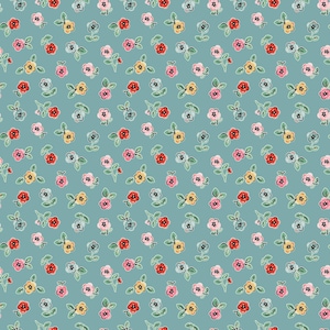 Home Sweet Home - Cheery Florals Blue by Elea Lutz from Poppie Cotton VR24467