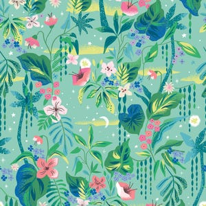 Forever Neverland Peter Pan Tropical Floral - Songbird from Jill Howarth for Riley Blake Designs C15903R-SONGBIRD