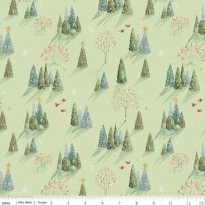 Magical Winterland Trees Green Christmas by Lisa Audit for Riley Blake Designs