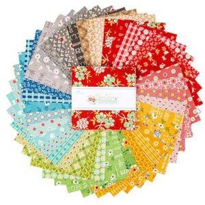 Home Town Holiday 10in 10 inch Squares, 42pcs Lori Holt Christmas for Riley Blake 10-14900-42