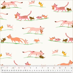 Studio Edit Heather Ross 40931D-5 Cream Mother Cats Fabric