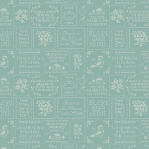 Home Sweet Home - Cross Stitch Blue by Elea Lutz from Poppie Cotton VR24464