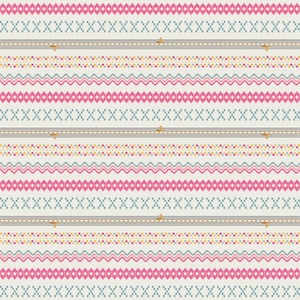 Puede incluir: Un patrón sin costuras con un diseño repetitivo de rayas rosas, azules y amarillas. El patrón está formado por pequeños cuadrados y zigzags.