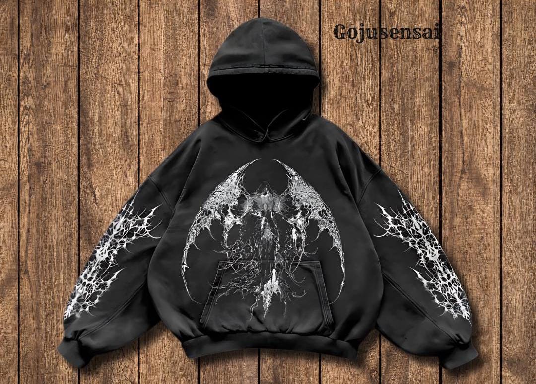 Nieuwe Gothic Oversized Hoodie Lange Mouw Harajuku Trui Mannen en Vrouwen Esthetische Hip Hop Retro Vrienden Winter Mannen-Roze, S