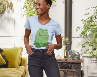 Froggy Pride Organic Cotton V Neck T-shirt.