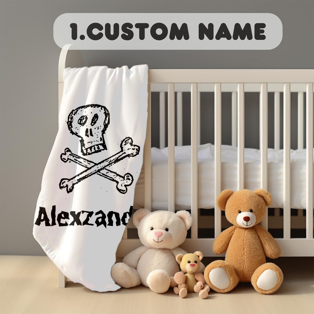 Big Pirate Kids Customs Blanket, Customized Your Baby Name Blankets
