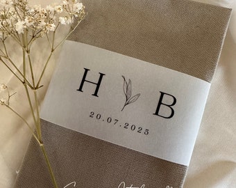 Napkin banderole | Personalized table decoration | Registry office I Engagement I Wedding I Söz I Nisan I Dügün I Pecete