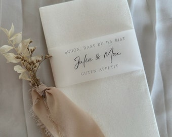 Napkin band | Personalized table decoration | Registry office | Engagement | Wedding | Söz | Nisan | Dügün | Pecete