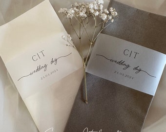 Banderole for napkins transparent | Table decoration personalized | Registry office I Engagement I Wedding I Söz I Nisan I Dügün I Pecete