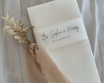 Napkin band | Personalized table decoration | Registry office | Engagement | Wedding | Söz | Nisan | Dügün | Pecete