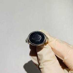 Men&#39;s 925 Sterling Silver Ring with Natural Blue Sapphire | Handmade Sapphire Statement Ring | Vintage-Style Gemstone Ring for Him