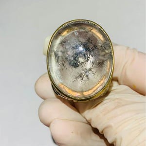 Rutilated Quartz Ring | Sterling Silver 925 | Large Statement Ring | Natural Crystal Jewelry | Boho Gemstone Ring | Unique Gift for Her