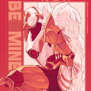 Be Mine Valentine&#39;s Day Gabriel ULTRAKILL art print by Plagued Priest
