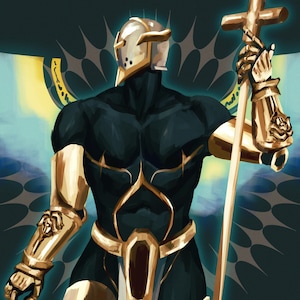 Unarmored Gabriel ULTRAKILL art print by Jynu