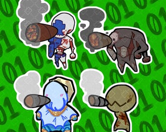 ¡Última oportunidad! Pegatinas de Husks With a Blunt Ferryman, Filth, Soldier y Schism ULTRAKILL diseñadas por Sch01