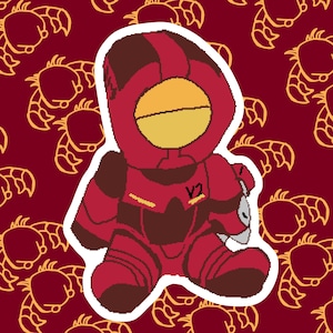 V2 Plushie ULTRAKILL sticker Designed by 1zaan