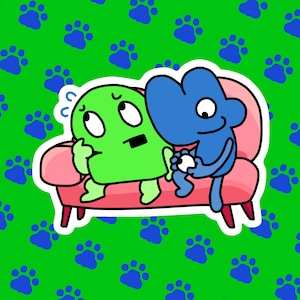 Couch Duo Two and Four Tpot BFDI sticker by puterlovesyou