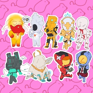 Set di adesivi ULTRAKILL V2, Mirage, Gabriel, Ferryman, Minos, Sisyphus, Swordmachine, Mindflayer e Mannequin, disegnato da Grim.