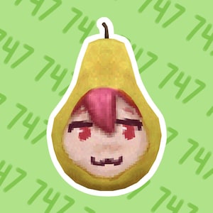 Pearto Kasane Teto UTAU Synthv Vocaloid Sticker Designed by 747shove