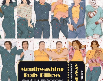 Cuscino per il corpo Dakimakura "Bowwashing" in seta, 50 x 150 cm / 60 x 20", disegnato da Miss Bozo