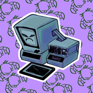 Angy pAInter Computer Pressure Roblox Die Cut Sticker Designed by 1zzan