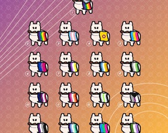 Set di 17 adesivi con bandiera Pride di Gubby Bunny per Roblox, disegnati da Whatthedoot / Adesivi per il mese del Pride, Pride LGBTQ+