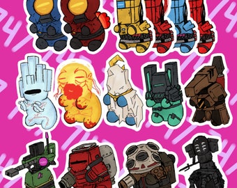 ULTRAKILL assorted character fetus stickers designed by 747shove