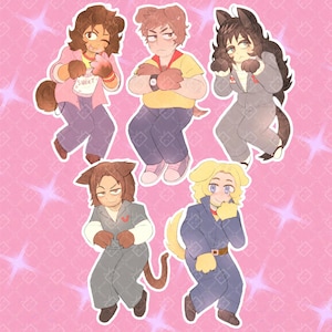 ¡Última oportunidad! Pack de pegatinas de cachorros Anya, Daisuke, Swansea, Curly y Jimmy enjuagándose la boca, de Staryuri.
