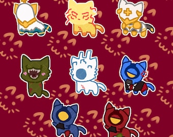 ULTRAKITTIES V1, V2, Gabriel, Minos, Sisyphus, Mirage, Ferryman, & Filth ULTRAKILL Assorted Character stickers Designed by Ciel