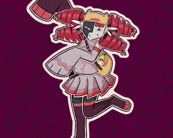 Taski Maiden Teto Pear Pearto ENA Dream BBQ x Vocaloid V-synth UTAU Adesivo fustellato progettato da RoboPuffy