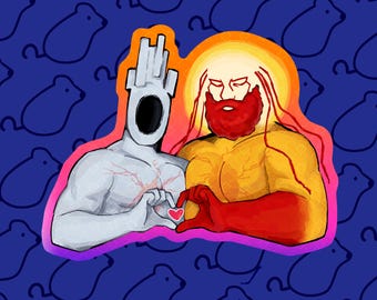 Adesivo Yaoi Minos x Sisyphus Minophus ULTRAKILL disegnato da tikuscore