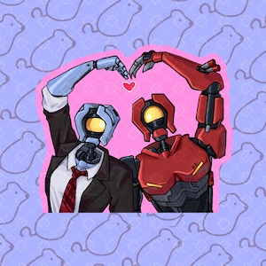 Mirage x V2 Yuri ULTRAKILL sticker Designed by tikuscore image 1