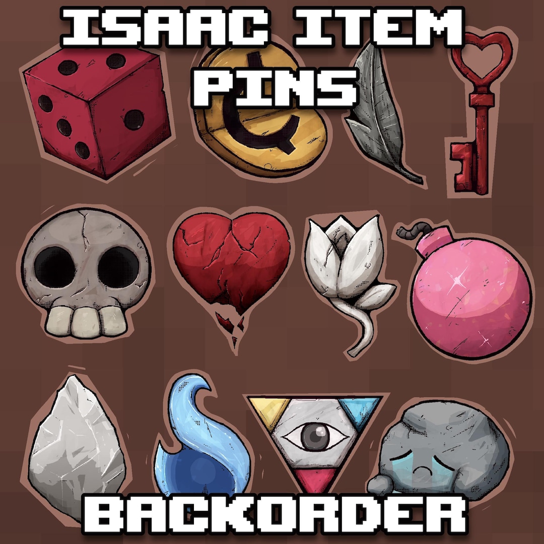 Pin Issac The Binding of Issac Acrylic Pins BACKORDER Designed by 747shove - Etsy
