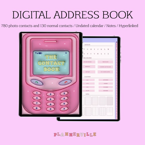 Digital Contact Book for GoodNotes / A to Z Digital Address Book / Digital Phone Book / Address and Phone Book / PDF Address Book Hyperlink