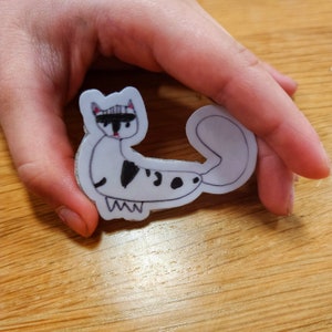 Unibrow Cat 2 Inch Weatherproof Vinyl Sticker, Tony Soprano Cat Sticker, Funny Water Bottle Sticker, Cute Cat Sticker, Meme Cat Sticker