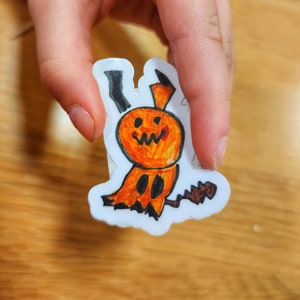 Mimic Ghost Friend 2 Inch Weatherproof Vinyl Sticker, Funny Water Bottle Sticker, Cute Ghost Type Sticker, Spooky Aesthetic Sticker