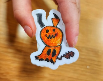 Mimic Ghost Friend 2-Zoll-wetterfester Vinyl-Aufkleber, lustiger Wasserflaschen-Aufkleber, niedlicher Geist-Typ-Aufkleber, gruseliger ästhetischer Aufkleber