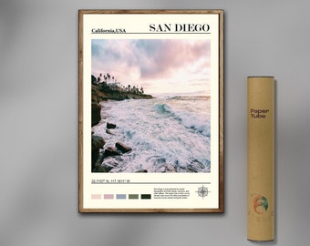 San Diego Print, San Diego Wall Art, San Diego Poster, San Diego Photo, San Diego Poster, San Diego, USA, Digital Oil Paint