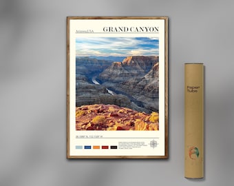 Grand Canyon Print, Grand Canyon Wall Art, Grand Canyon Poster, Grand Canyon Photo, Grand Canyon Poster, Arizona, USA, Digital Oil Paint