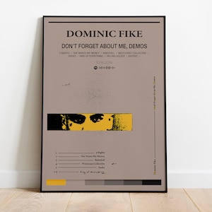 Dominic Fike Poster | Dominic Fike Album Cover | Don&#39;t Forget About Me Album Wall Art | Home Decor | Music Gifts | Digital | High