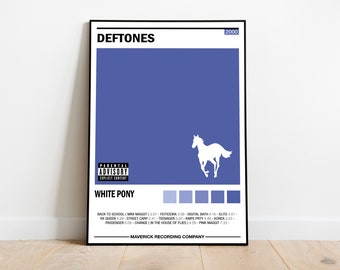 Póster de Deftones / Portada del álbum Deftones / Arte mural del álbum White Pony / Decoración del hogar / Regalos musicales / Música digital / Música de Deftones de alta calidad