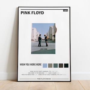 Pink Floyd Wish You Were Here Cartel / Portada del álbum Pink Floyd / Pink Floyd Album Wall Art / Decoración del hogar / Regalos musicales / Digital de alta calidad