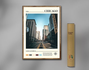 Chicago Print, Chicago Wall Art, Chicago Poster, Chicago City Photo, Chicago Poster, VS, Chicago, echte foto, reiziger,